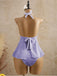 Hellgelb 1950er Strukturiert Blumen Halter Tiefer V Tankini Set