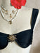Schwarzes Tankini-Set aus den 1950er Jahren