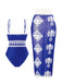 70er Boho Badeanzug & Cover-Up mit Blumen-Print