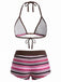 1950er Schnür Halter Perlenbesetzt Polka Dot Bikini Set