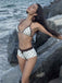 1950er Schnür Halter Perlenbesetzt Polka Dot Bikini Set