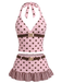 Rosa 50er Tankini-Set mit Polka-Dots und Neckholder