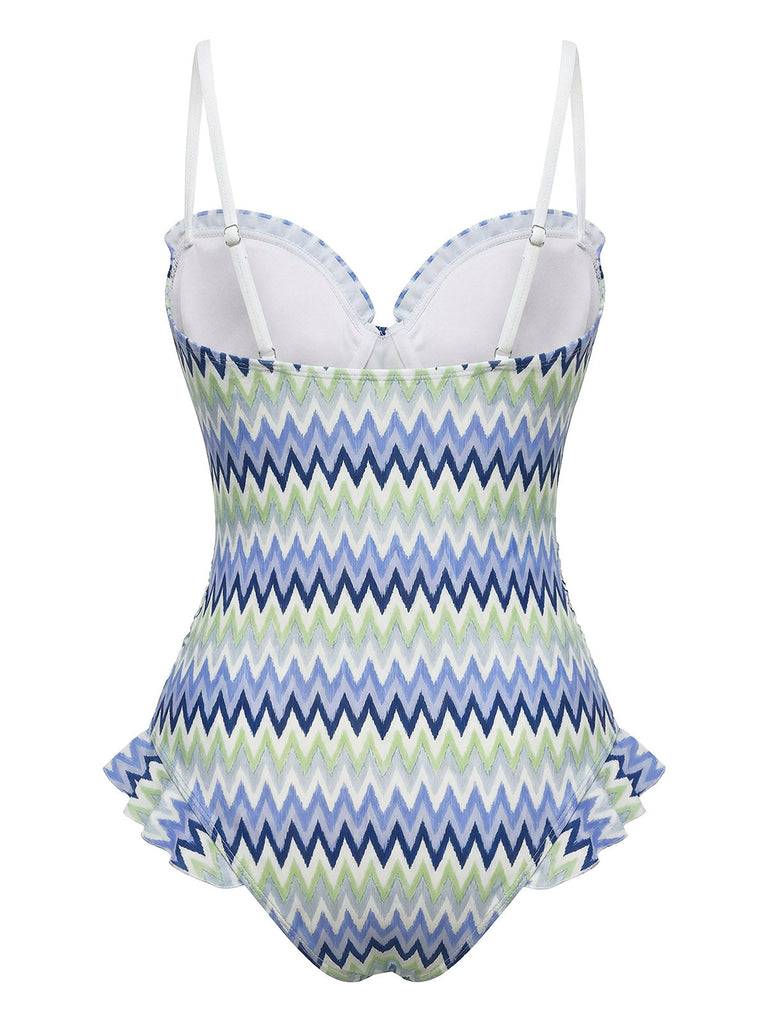 Mehrfarbiger 1950er-Streifen-Einteiler