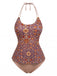 1940er Halter Retro Blumen Prints Tankini-Set