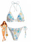 Mehrfarbiges Bikini-Set mit Seestern-Print und Neckholder