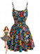 40er Tankini-Set mit Blumen-Print und U-Ausschnitt in Mehrfarbig