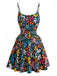 40er Tankini-Set mit Blumen-Print und U-Ausschnitt in Mehrfarbig