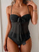 50er Netz-Tankini-Set mit Schleife und Hohe Taille