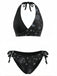 40er Bikini-Set mit Neckholder und Blumen-Print