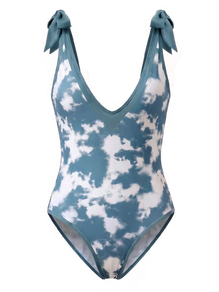 70er Badeanzug & Cover-Up mit Batik