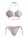 80er Bikini-Set & Shorts mit Neckholder und Metallic