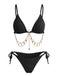 60er Bikini-Set mit Goldkette und gerippt