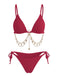 60er Bikini-Set mit Goldkette und gerippt