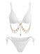 60er Bikini-Set mit Goldkette und gerippt