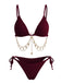 60er Bikini-Set mit Goldkette und gerippt