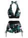 80er Bikini-Set mit Neckholder und Totenkopf