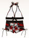 80er Bikini-Set mit Neckholder und Totenkopf