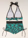 80er Punk Bikini-Set mit Totenkopf und Neckholder in Rot