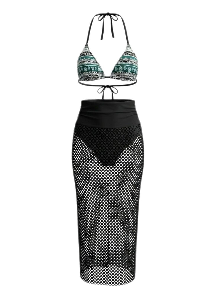 80er Boho Bikini-Set & Cover-Up