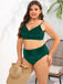 [Übergröße] 50er Bikini-Set mit Samt und Leoparden-Print