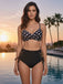 Schwarz 50er Bikini-Set & Shorts mit Polka-Dots und Hohe Taille