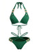 80er Bikini-Set & Shorts mit Neckholder und Hohe Taille