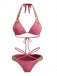 80er Bikini-Set & Shorts mit Neckholder und Hohe Taille