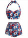 [Vorverkauf] 50er Neckholder-Bikini-Set mit Blumen-Print