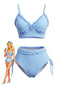 80er Bikini-Set mit hoher Taille und Rüschen