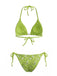80er Bikini-Set & Shorts mit Neckholder und Schnürung