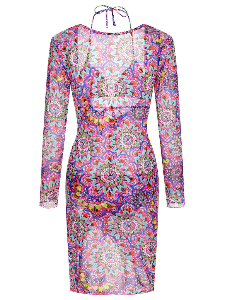 Multicolor 1930er Mandala Bikini Set & Cover-Up