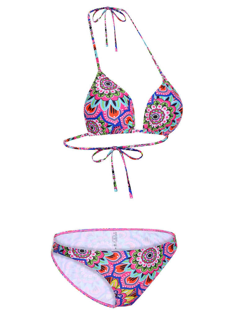 Multicolor 1930er Mandala Bikini Set & Cover-Up