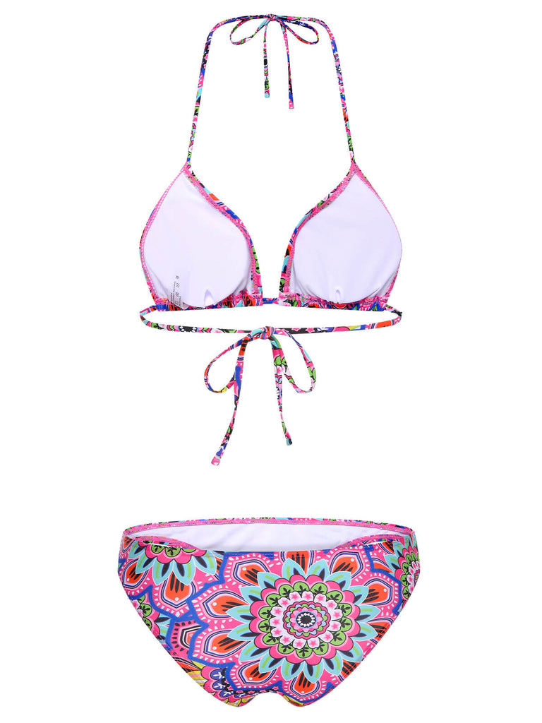 Multicolor 1930er Mandala Bikini Set & Cover-Up
