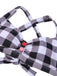 1950er Doppelter Riemen Buttoned Plaids Badeanzug