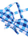 1950er Doppelter Riemen Buttoned Plaids Badeanzug