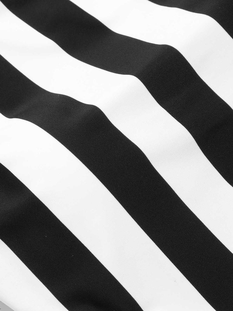 1950er Kontraststreifen Triangle Einteiliger Badeanzug