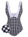 Schwarz & Weiß 1950er Plaid Einteiliger Badeanzug