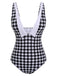 Schwarz & Weiß 1950er Plaid Einteiliger Badeanzug