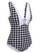 Schwarz & Weiß 1950er Plaid Einteiliger Badeanzug