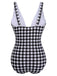 Schwarz & Weiß 1950er Plaid Einteiliger Badeanzug