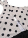Beige 1950er Polka Dot Halter Einteiliger Badeanzug