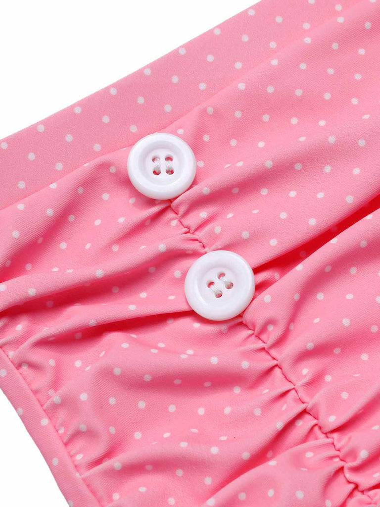 Blau 1940er Blumen Cross Halter Badeanzug