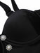 Schwarz 1960er Polka Dots Masche Badeanzug
