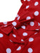 Rot 1950er Polka Dot Patchwork Gurt Badeanzug