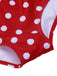 Rot 1950er Polka Dot Patchwork Gurt Badeanzug
