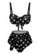Vintage 1950er Polka Dots Gurt Badeanzug