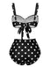 Vintage 1950er Polka Dots Gurt Badeanzug