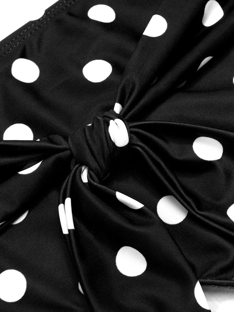 Vintage 1950er Polka Dots Gurt Badeanzug