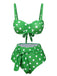 Vintage 1950er Polka Dots Gurt Badeanzug