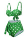 Vintage 1950er Polka Dots Gurt Badeanzug